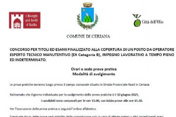 Orari e sede prova pratica e modalità di svolgimento